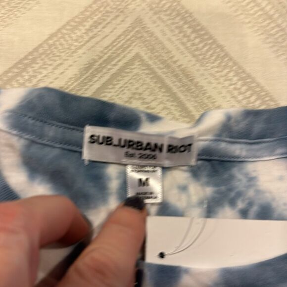 Sub_Urban Riot Women’s Blue & White Tie Dye T-Shirt - Picture 3 of 5